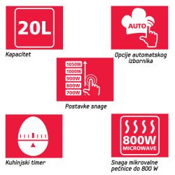Sharp R200INW Solo Mikrotalasna – 800W, 20 L | Outlet BGD