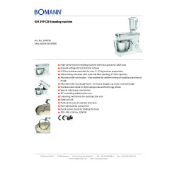 Bomann KM 399 CB Mikser sa Posudom 6.3L 1200W – Crveni | Outlet BGD