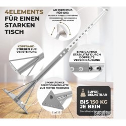 HEIMSTARK set od 4 podesiva siva čelična nogara 52-75 cm