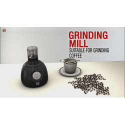 Crni Herzberg HG-5008 2 u 1 blender snage 600 W sa posudom od 1.7 l i dodatkom za mlevenje
