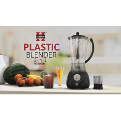 Crni Herzberg HG-5008 2 u 1 blender snage 600 W sa posudom od 1.7 l i dodatkom za mlevenje