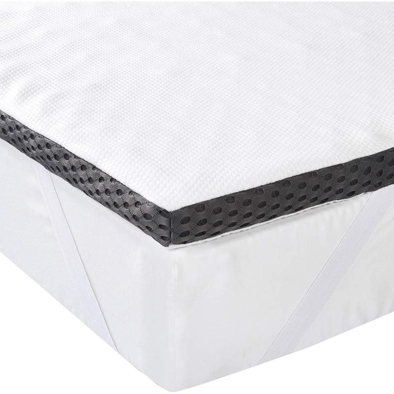 Beli Amazon Basics memo naddušek 90x190x4 cm sa perivom navlakom, trakama za fiksiranje i 7 zona podrške