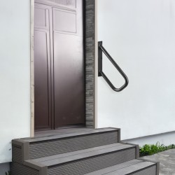VEVOR HR-02 mat crni zidni rukohvat za stepenište 48cm nosivost 240kg ugljenični čelik