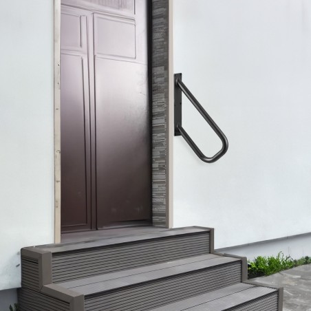VEVOR HR-02 mat crni zidni rukohvat za stepenište 48cm nosivost 240kg ugljenični čelik