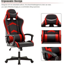 Gejmerska Ergonomska Stolica Crna/Crvena 52x49x120–130 cm | Outlet BGD