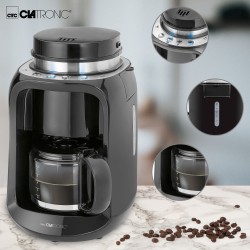 Crni Clatronic KA 3701 2 u 1 aparat za filter kafu sa ugrađenim mlinom od nerđajućeg čelika