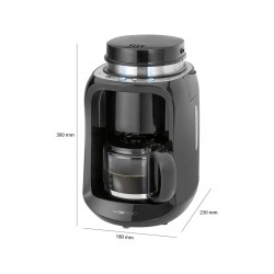 Crni Clatronic KA 3701 2 u 1 aparat za filter kafu sa ugrađenim mlinom od nerđajućeg čelika