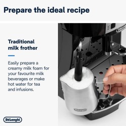 Crni DeLonghi Magnifica S ECAM 22.110.B automatski aparat za kafu sa sistemom za mlečnu penu