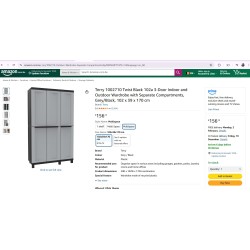 Terry Twist 102A, 3 vrata, plastična smola, 102x39x170 cm | Outlet BGD