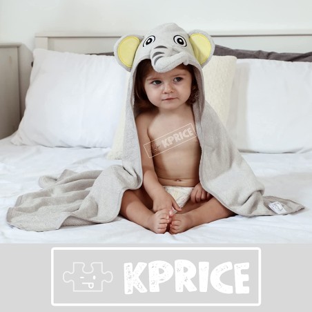 KPRICE Elephant Peškir za Bebe – Bambus, Siva, 90x90cm | Outlet BGD