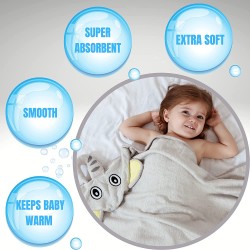 KPRICE Elephant Peškir za Bebe – Bambus, Siva, 90x90cm | Outlet BGD