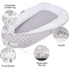 Luchild Ležaljka i Gnezdo za Bebe – Sivo/Bela, Tačke, 85x50cm | Outlet BGD