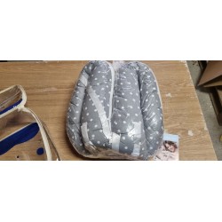 Luchild Ležaljka i Gnezdo za Bebe – Sivo/Bela, Tačke, 85x50cm | Outlet BGD