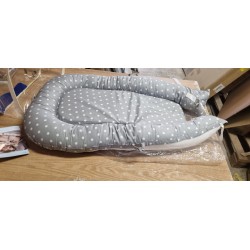 Luchild Ležaljka i Gnezdo za Bebe – Sivo/Bela, Tačke, 85x50cm | Outlet BGD