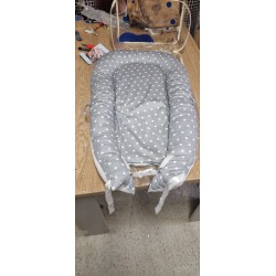 Luchild Ležaljka i Gnezdo za Bebe – Sivo/Bela, Tačke, 85x50cm | Outlet BGD