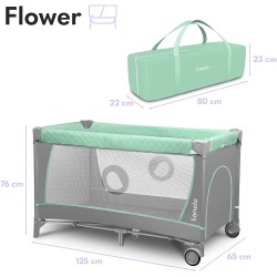 Lionelo Flower 2u1 Krevetac sa Dodacima – Tirkizna | Outlet BGD