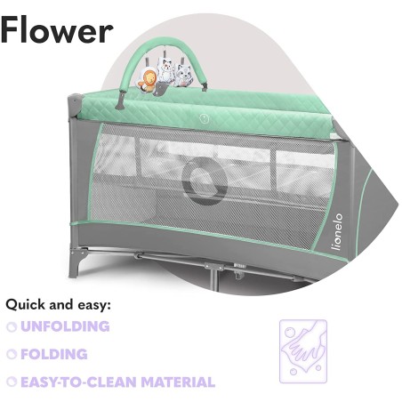 Lionelo Flower 2u1 Krevetac sa Dodacima – Tirkizna | Outlet BGD