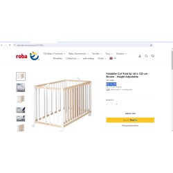 Roba Fold Up Sklopivi Krevetac – 60x120cm, Podesiva Visina | Outlet BGD