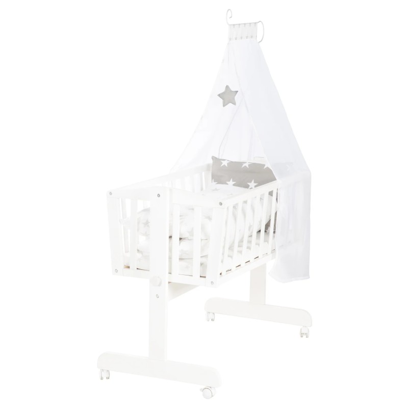 Roba Little Stars Kolevka sa Tekstilnom Opremom – Bela/Siva | Outlet BGD