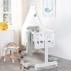 Roba Little Stars Kolevka sa Tekstilnom Opremom – Bela/Siva | Outlet BGD