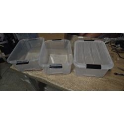 Iris Ohyama set 3 plastične kutije 15 litara outlet sa jednim poklopcem slike uživo