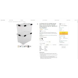 Set 2 Iris Ohyama Hermetičke Kutije 70L | Providna | Outlet