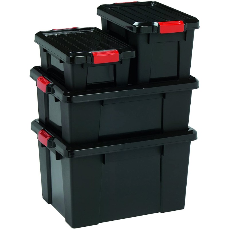 Set 3 Iris Ohyama Power Box Kutije 50L | Crna | Outlet