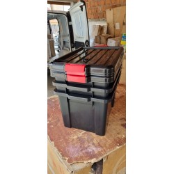 Iris Ohyama Power Box set od 3 crne kutije 50 L sa jednom oštećenom kutijom na poklopcu-2