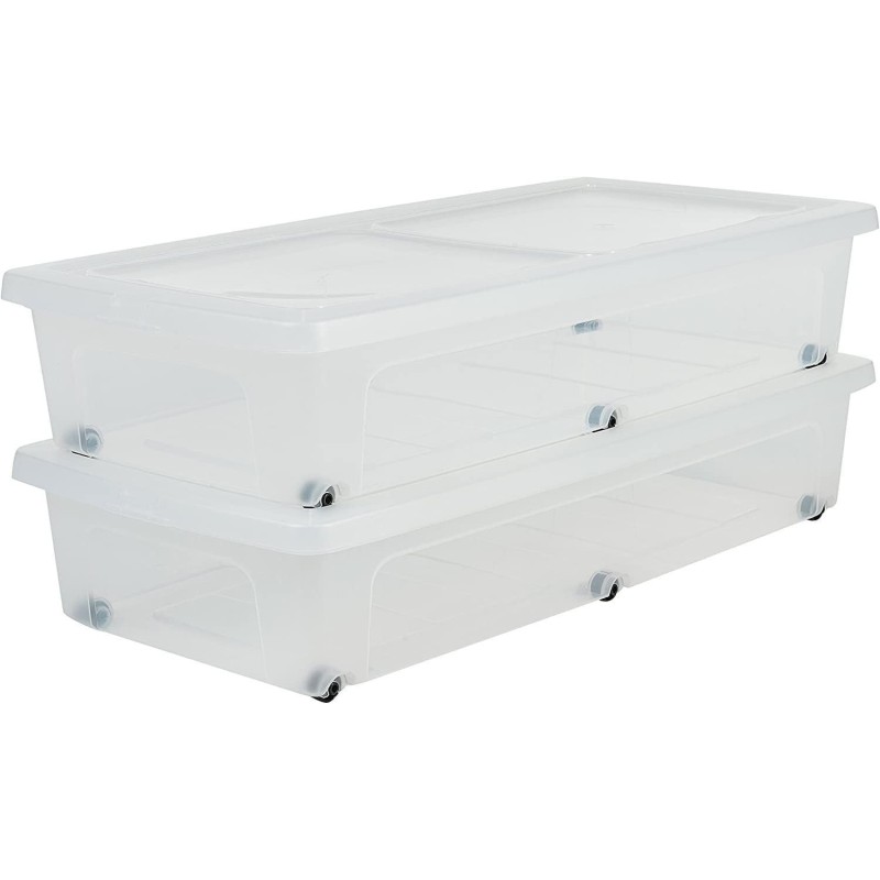 Iris Ohyama Clearbox set od 2 kutije 35 L sa točkićima