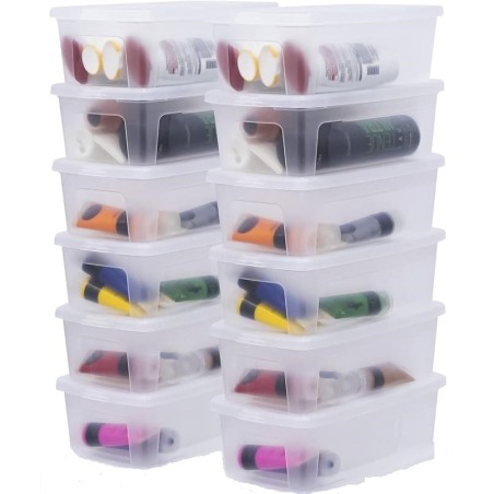 Iris Ohyama set 12 komada modularnih providnih kutija za odlaganje 5 litara