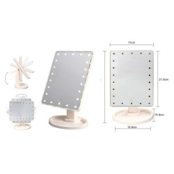 LED Kozmetičko Podesivo Ogledalo 21.8x17 cm, 22 LED | Outlet BGD