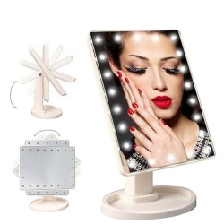 LED Kozmetičko Podesivo Ogledalo 21.8x17 cm, 22 LED | Outlet BGD