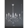 Fischer & Honsel Sala luster 62 cm 6xE14 hrom sa kristalnim detaljima