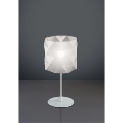Italijanska stona lampa Linea Zero Prysma od srebrnog Polilux materijala sa piramidalnim fasetama