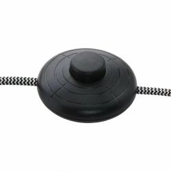 Industrijska podna lampa Steinhauer Mexlite Nové u mat crnoj boji sa zlatnom unutrašnjošću abažura pored radnog stola