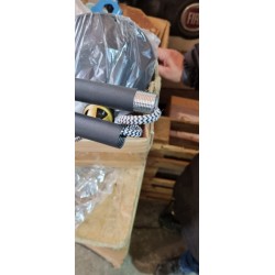 Steinhauer Mexlite Nove crna podna lampa sa zlatnim detaljima, podesivom visinom i E27 grlom