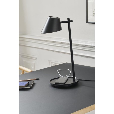 Nordlux DFTP Stay moderna crna LED stona lampa sa USB priključkom i touch prigušivačem svetla