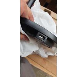 Crna Nordlux DFTP Stay stona LED lampa sa podesivim abažurom, okruglom bazom i USB priključkom