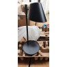 Crna Nordlux DFTP Stay stona LED lampa sa podesivim abažurom, okruglom bazom i USB priključkom