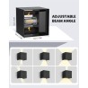 Set od dve crne LED zidne lampe kocke Lureshine sa podesivim uglom svetla i IP65 zaštitom