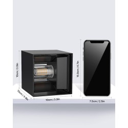 Set od dve crne LED zidne lampe kocke Lureshine sa podesivim uglom svetla i IP65 zaštitom