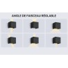 Set od dve crne LED zidne lampe kocke Lureshine sa podesivim uglom svetla i IP65 zaštitom