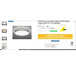Velika Trio Lugano LED plafonjera od sive tkanine prečnika 75 cm sa daljinskim upravljačem