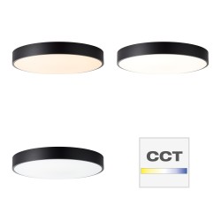 Velika crna LED plafonjera Brilliant Slimline 49cm 60W sa CCT kontrolom boje svetla