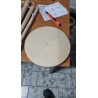 Tosel Mykines podna lampa u skandinavskom stilu sa drvenim stalkom i bež cilindričnim abažurom