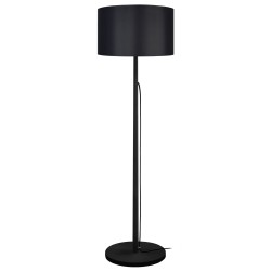 Crna Tosel Mykines podna lampa od drveta sa pamučnim abažurom u skandinavskom stilu