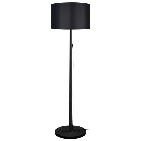 Crna Tosel Mykines podna lampa od drveta sa pamučnim abažurom u skandinavskom stilu