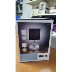 WOFI Carmen stona lampa sa crnim tekstilnim abažurom, srebrnim dekorativnim postoljem i dodatnim osvetljenjem baze
