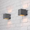 Moderna zidna lampa SpotLight Block I u obliku kocke sa teksturom betona koja osvetljava zid nagore i nadole