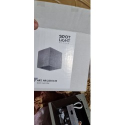 Siva Spot Light Block I zidna lampa u beton boji, kockastog oblika, 13x13x13 cm, sa G9 grlom